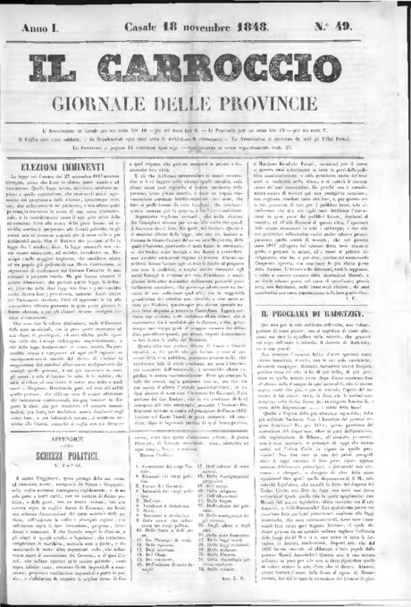 Il Carroccio - Edizione 49 del 18/11/1848